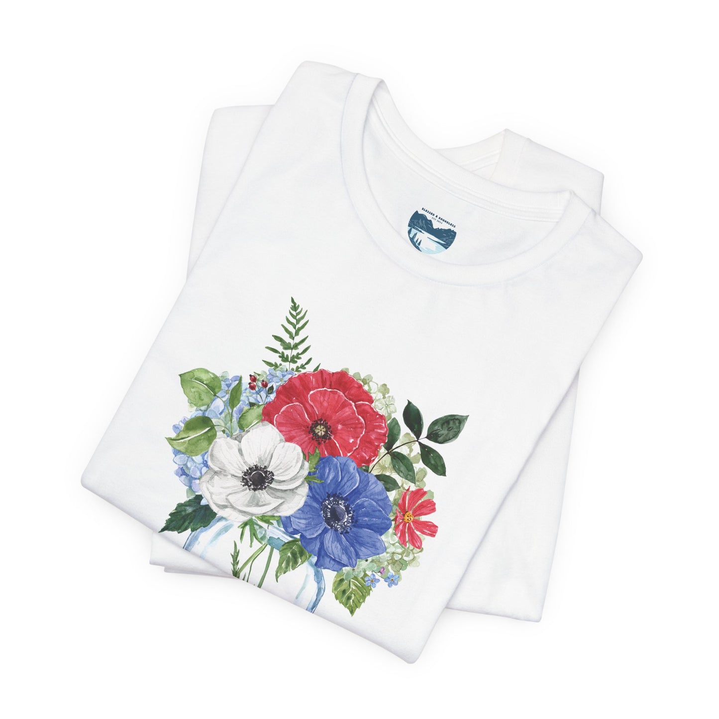 Red, White, Blue Flowers