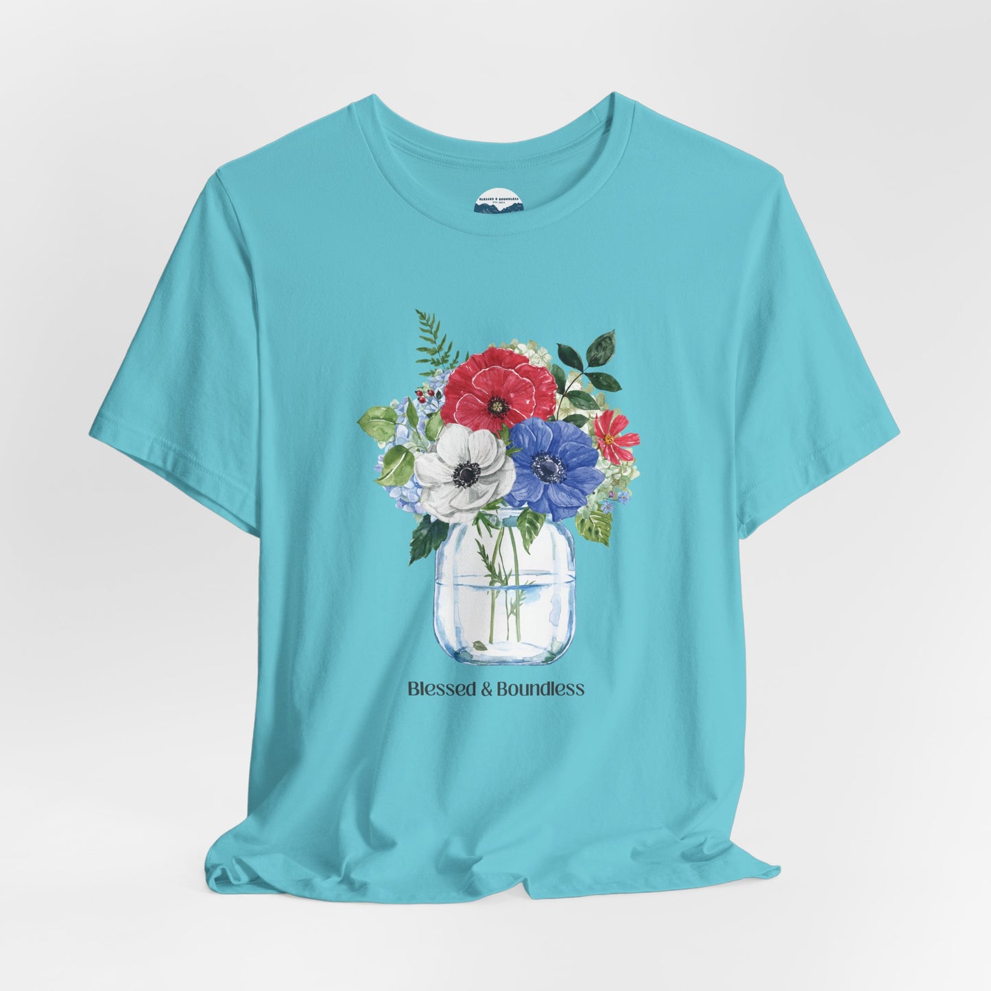 Red, White, Blue Flowers