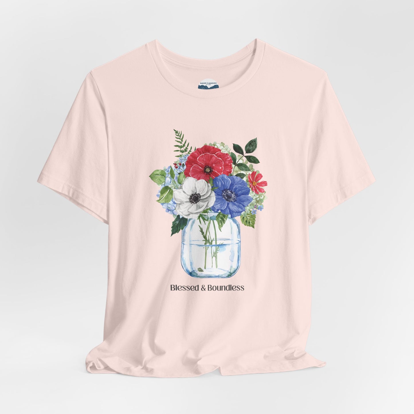 Red, White, Blue Flowers