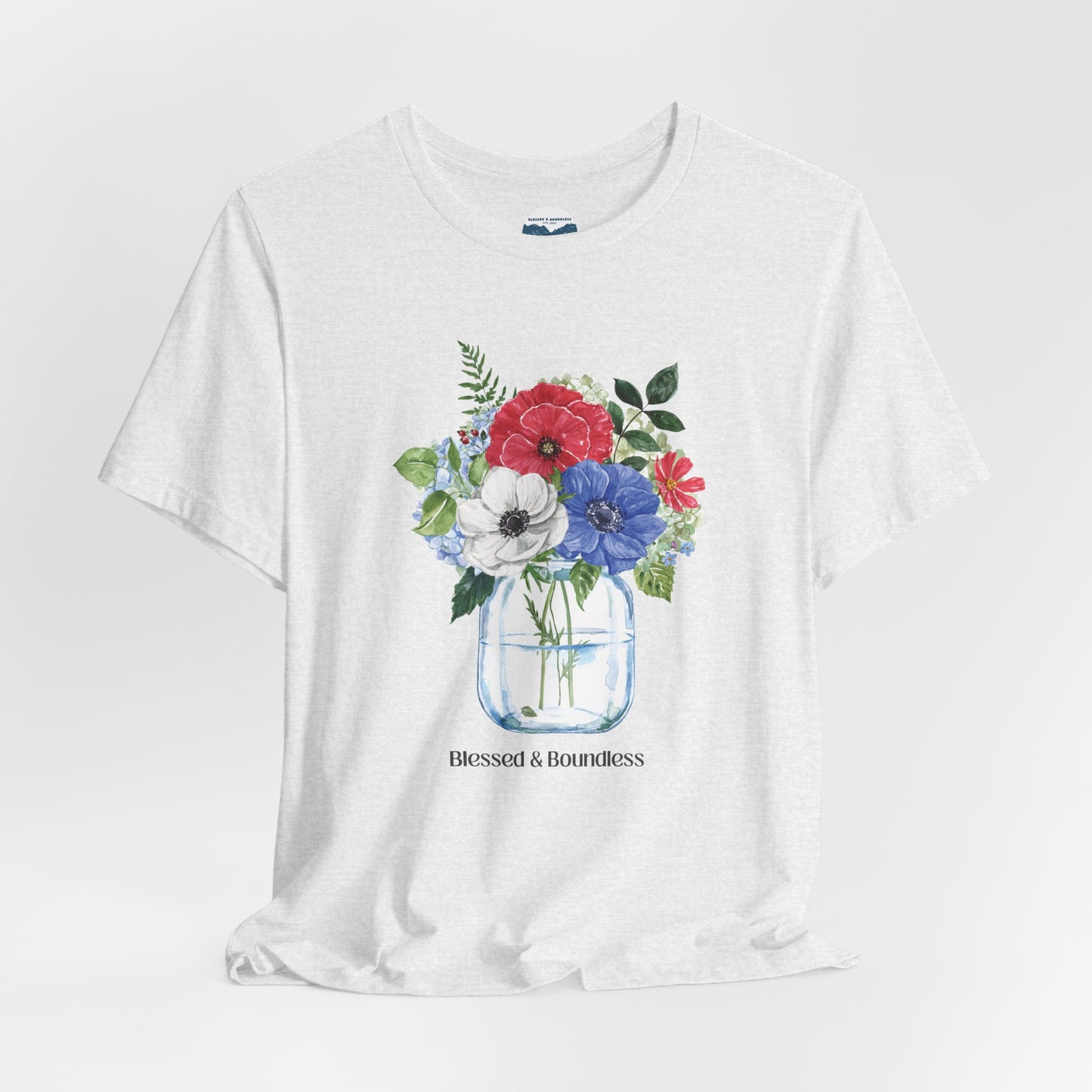 Red, White, Blue Flowers