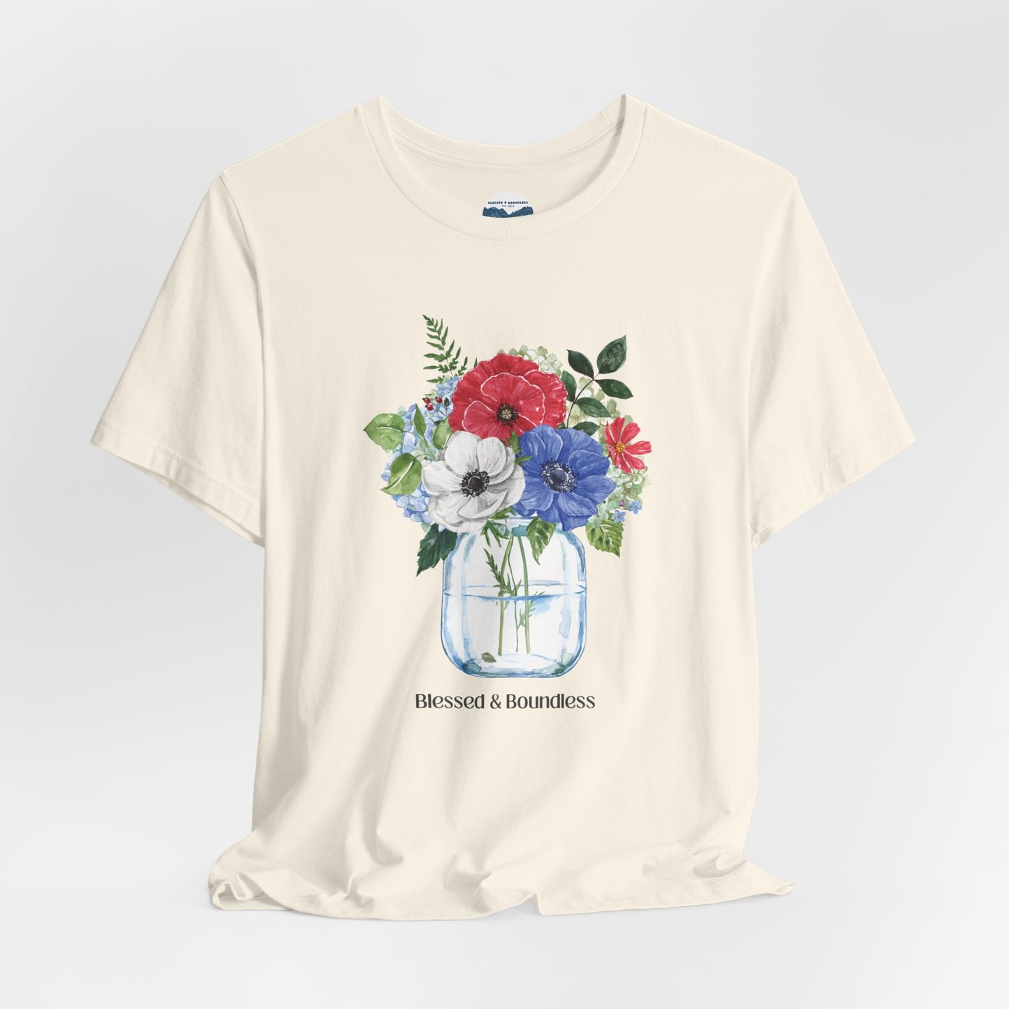 Red, White, Blue Flowers