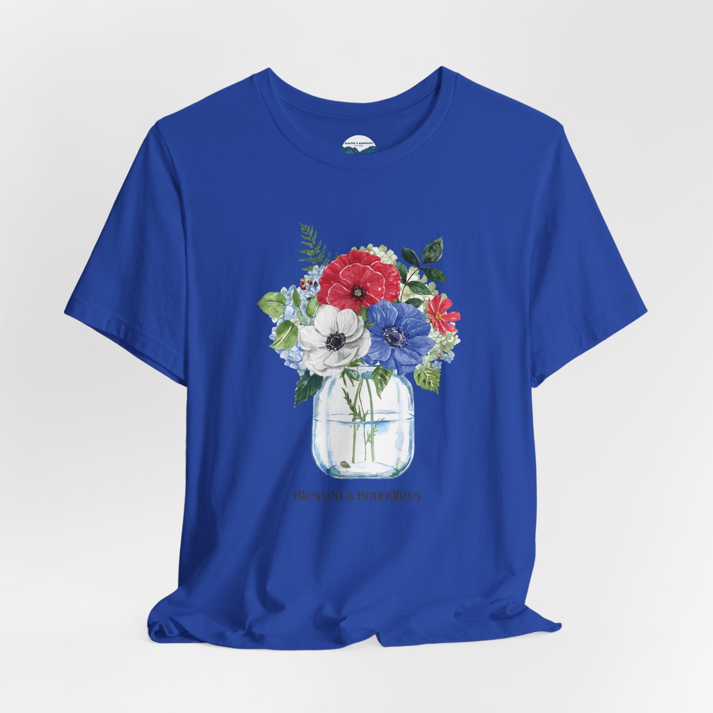Red, White, Blue Flowers