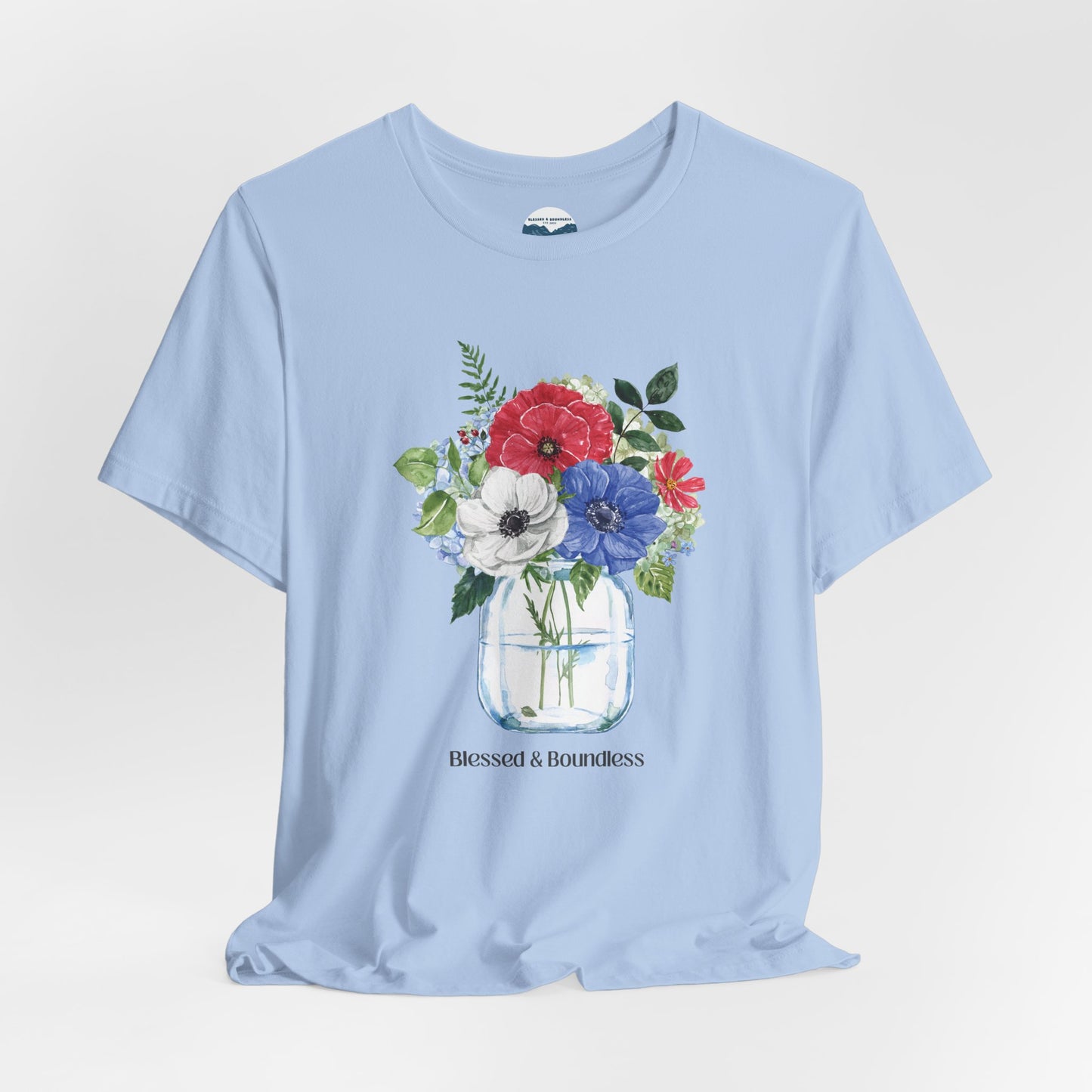 Red, White, Blue Flowers