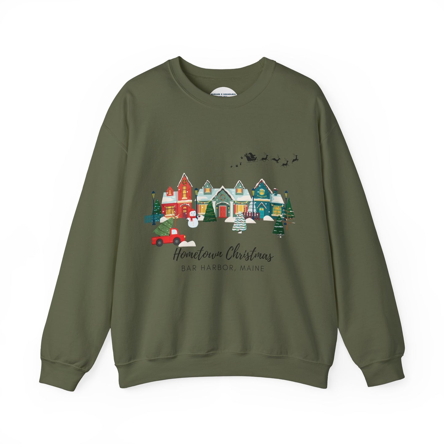 Hometown Christmas Sweatshirt - Bar Harbor, Maine