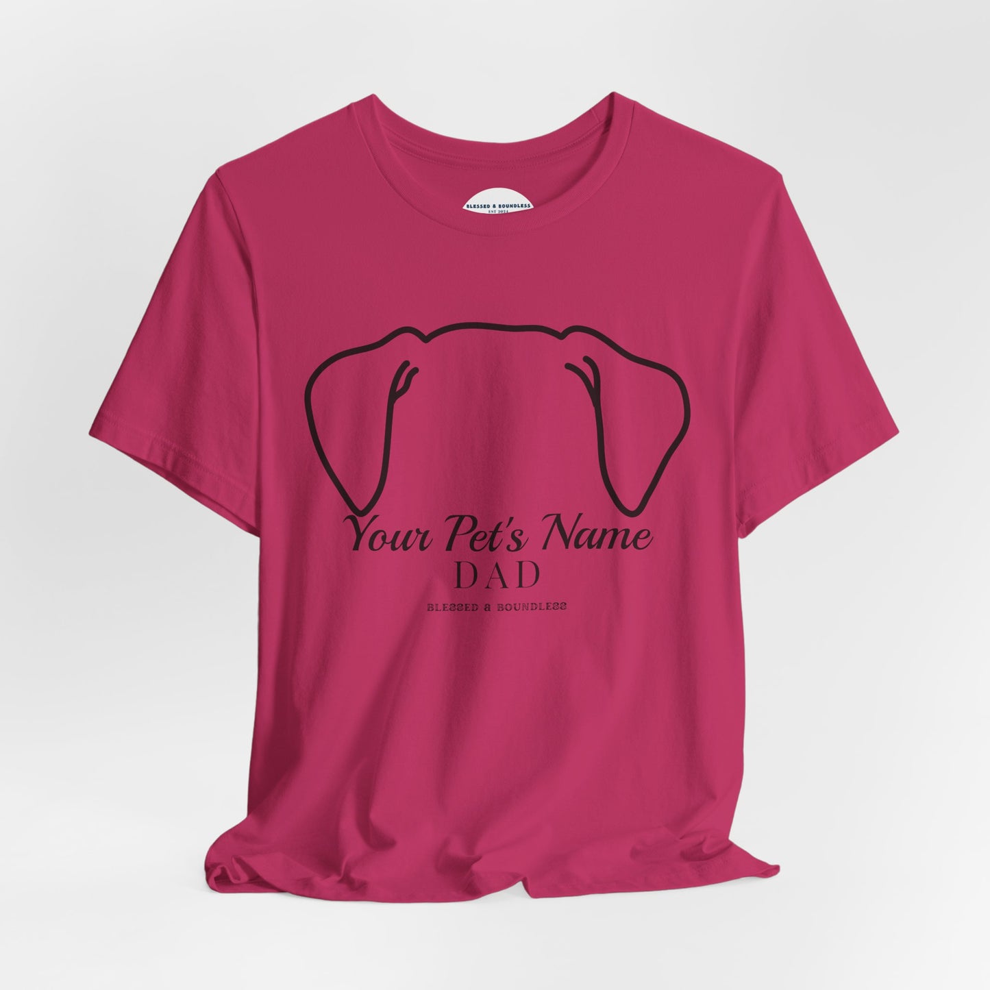 Pet Dad - Double Ear Flop Customizable T-Shirt