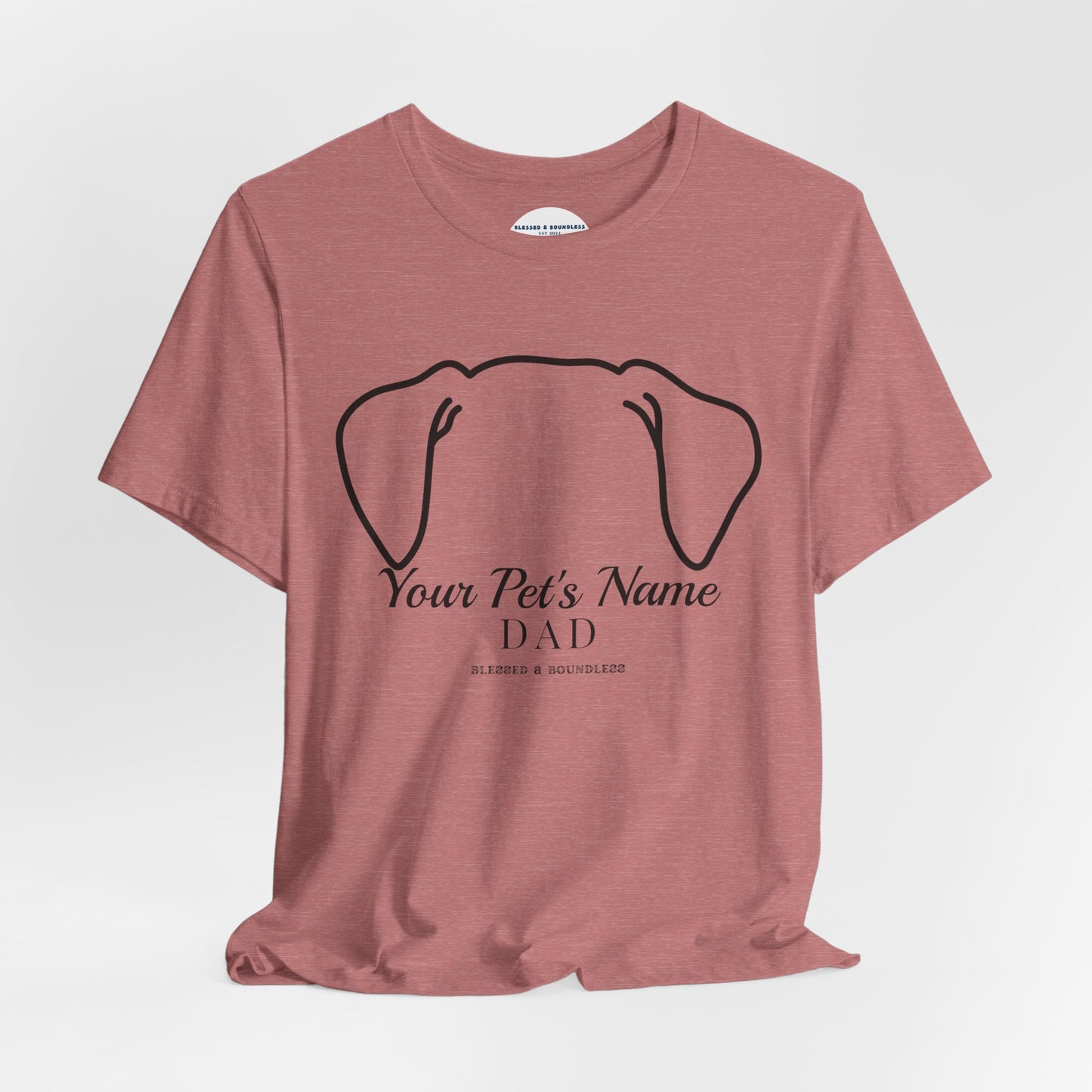 Pet Dad - Double Ear Flop Customizable T-Shirt