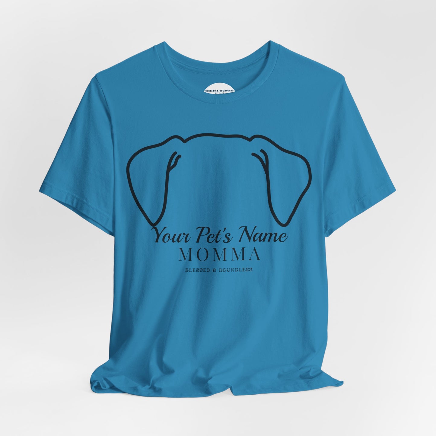 Pet Momma - Double Ear Flop Customizable T-Shirt