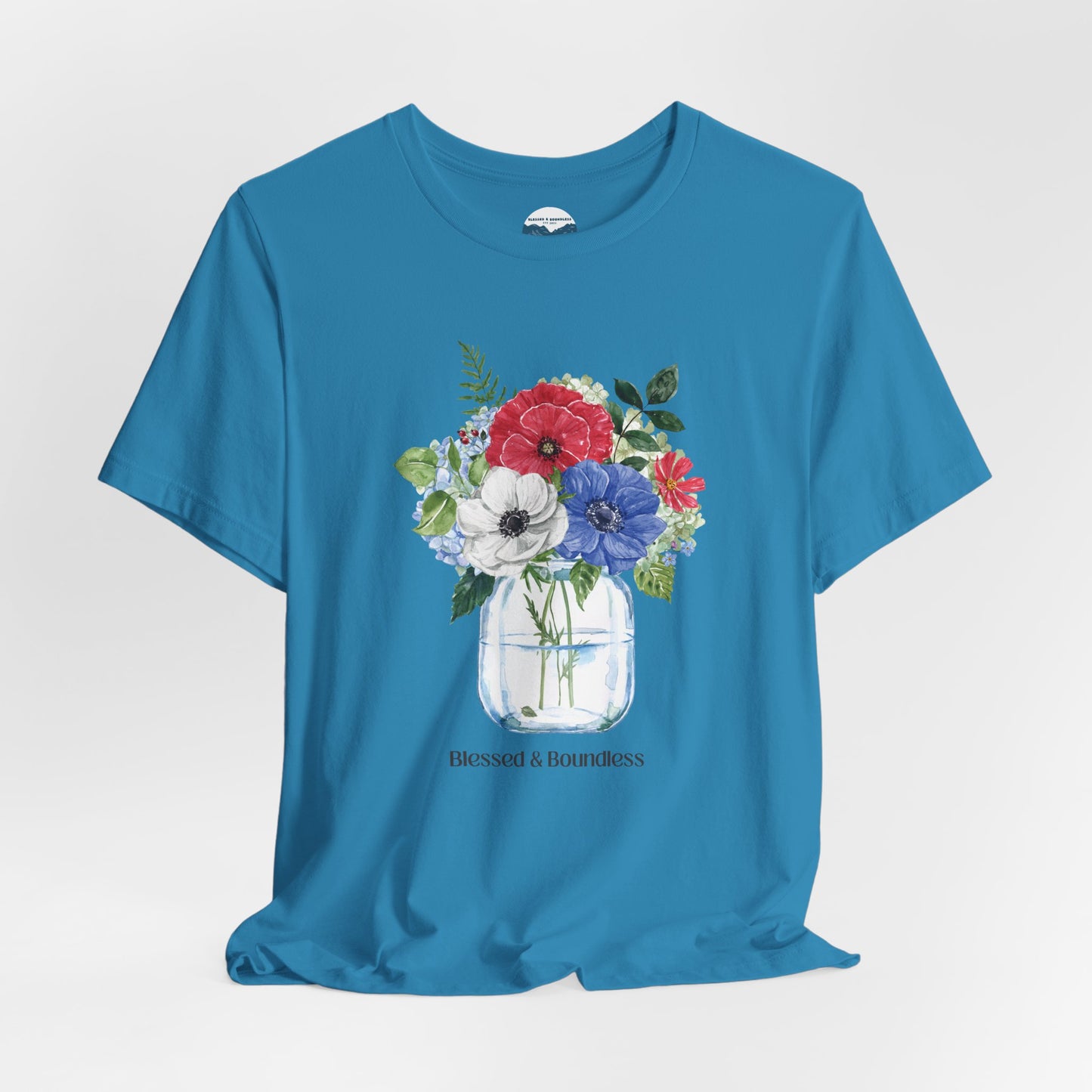 Red, White, Blue Flowers
