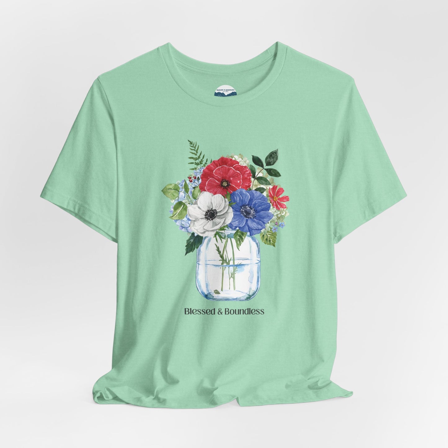 Red, White, Blue Flowers