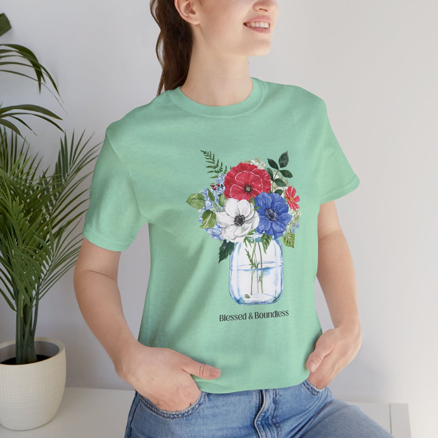 Red, White, Blue Flowers