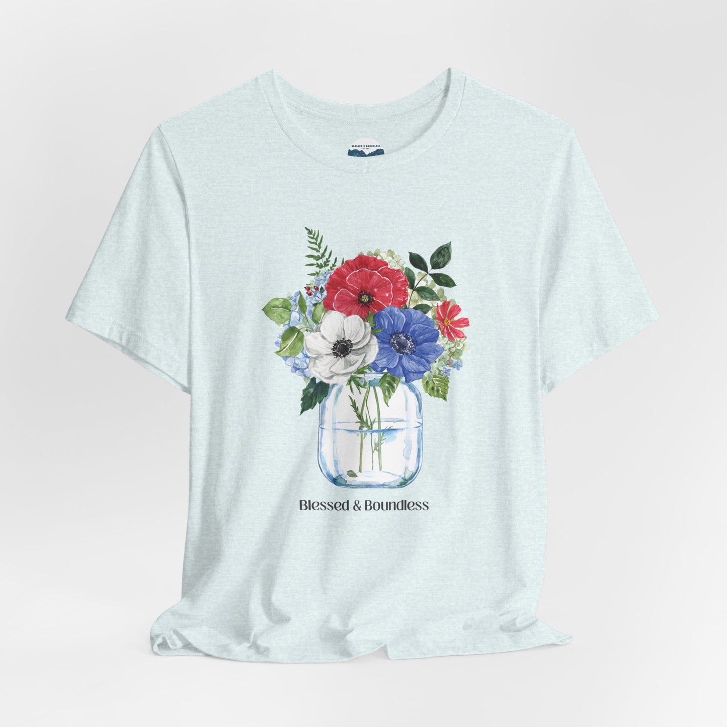 Red, White, Blue Flowers